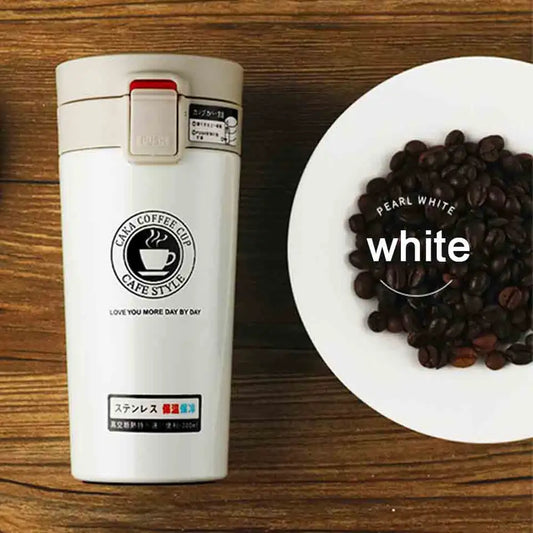 Thermo Kaffee-Becher in Weiß mit Sicherheits Verschluss 380ml / 500ml